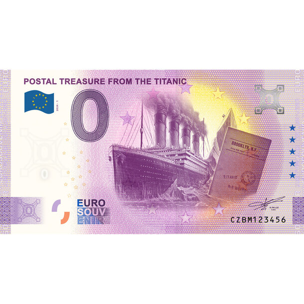0 euro souvenir česko 2024 - postal treasure from the titanic - BM_0-euro-souvenir-titanic-a-hr