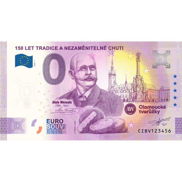 0 euro souvenir česko 2026 - olomoucké tvaružky - BV_0-euro-souvenir-olomoucke-tvaruzky-a-hr
