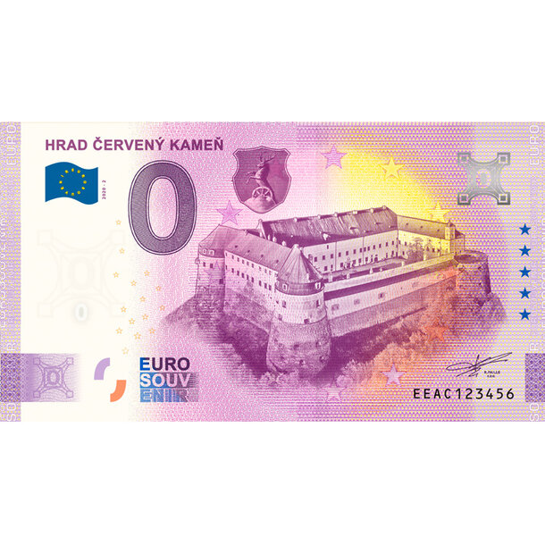 0 euro souvenir slovensko 2020 - hrad červený kameň - 0-euro-souvenir-cerveny-kamen-v2-