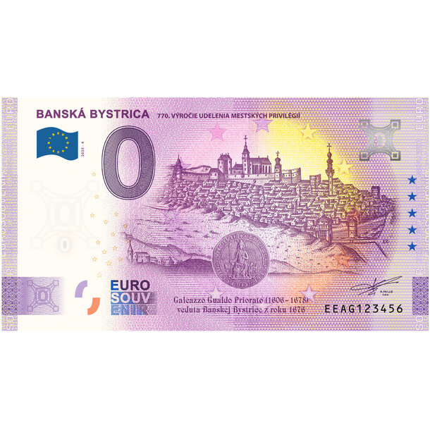 0 euro souvenir slovensko 2025 - banská bystrica 770. výročie - AG4_0-euro-souvenir-bystrica-v4-a-hr