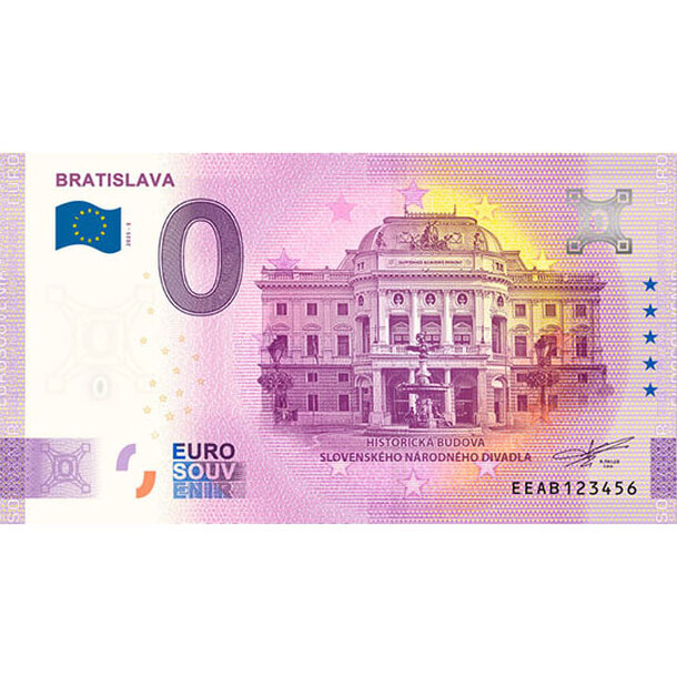 0 euro souvenir slovensko 2025 - bratislava - divadlo - 0-euro-souvenir-bratislava-v5-25-
