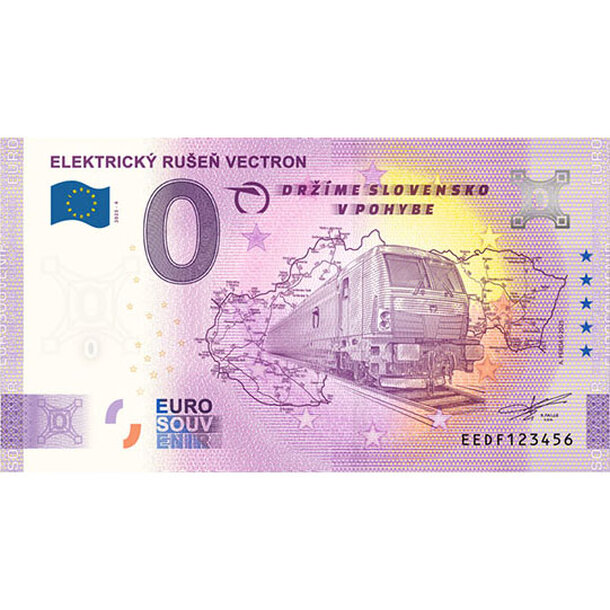 0 euro souvenir slovensko 2025 - elektrický rušeň vectron - 0-euro-souvenir-vectron-anniversary