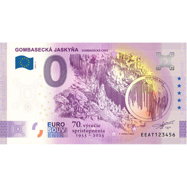 0 euro souvenir slovensko 2025 - gombasecká jaskyňa - AT9_0-euro-souvenir-gombasecka-jaskyna-a-hr