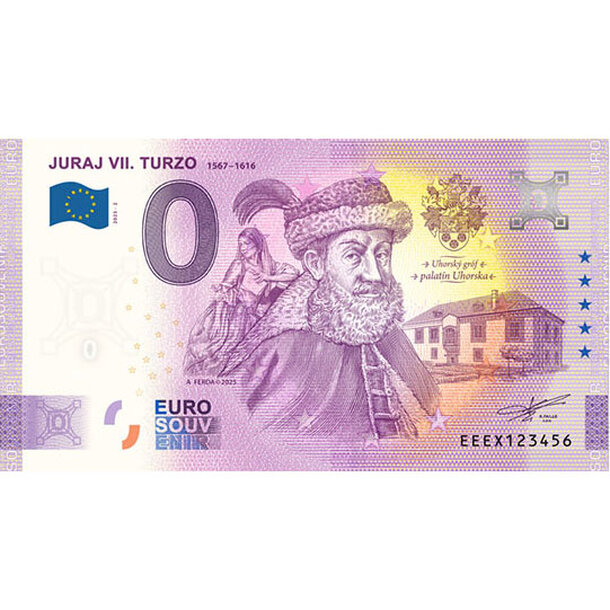 0 euro souvenir slovensko 2025 - juraj vii. turzo - 0-euro-souvenir-turzo-v2-anniversary