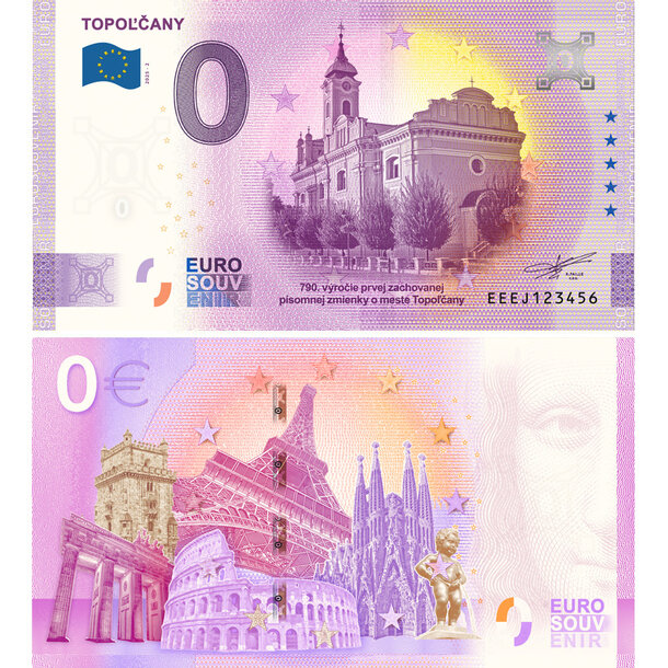 0 euro souvenir 2025 - topoľčany (790. výročie) - EJ_0-euro-souvenir-topolcany-v2