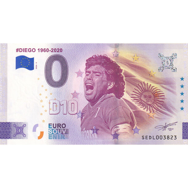 0 euro souvenir taliansko 2026 - diego maradona - 0 Euro 2026 - Diego Maradona