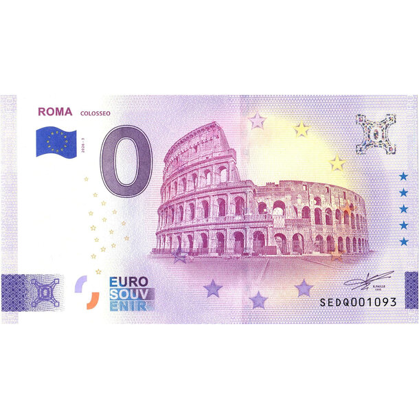 0 euro souvenir taliansko 2026 - roma - colosseo - 0 Euro 2026 - Roma Colosseo-SEDQ2026-3