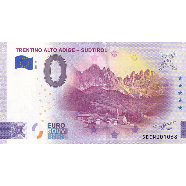 0 euro souvenir taliansko 2026 - trentino alto adige - 0 Euro 2026 - Trentino Alto Adige