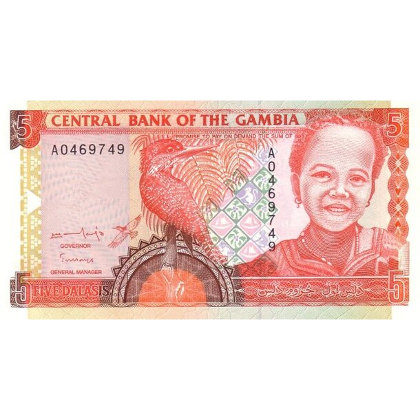 5 dalasis 1996 gambia - Bankovka Gambia 5 Dalasis 1996 - 16-1