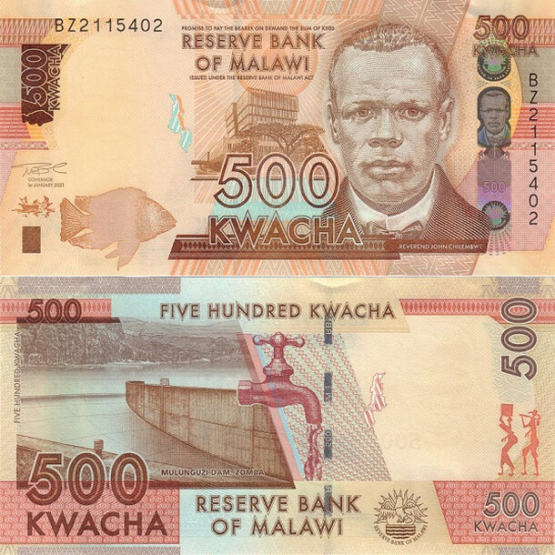 500 kwacha 2021 malawi - Bankovka Malawi 500 Kwacha 2021 - 66