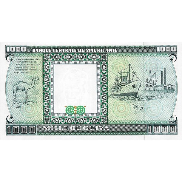 1000 ouguiya 1989 mauritánia - Bankovka Mauritánia 1000 Ouguiya 1989 - 7A-2