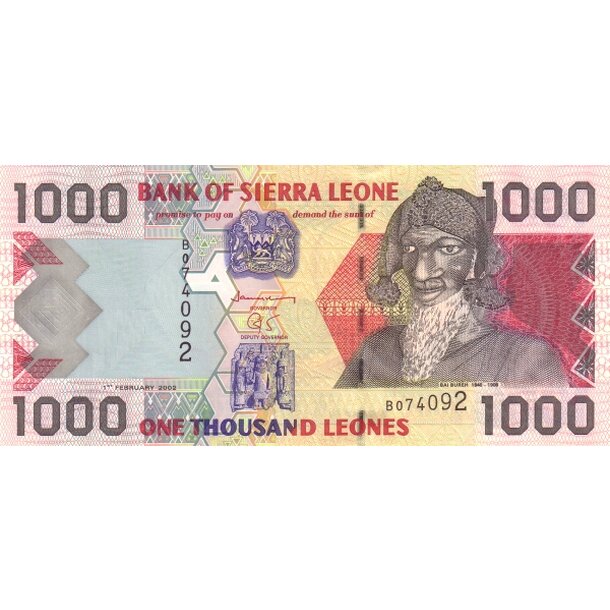 1000 leones 2002 sierra leone - Bankovka Sierra Leone 1000 Leones 2002 - 24a-1