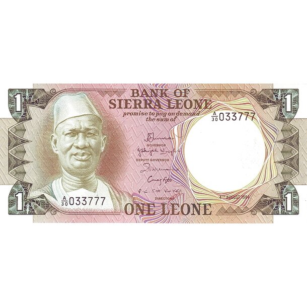 1 leone 1984 sierra leone - Bankovka Sierra Leone 1 Leone 1984 - 5e-1