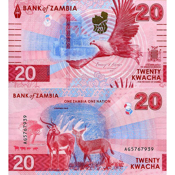 20 kwacha 2024 zambia - Bankovka Zambia 20 Kwacha 2024 - 63