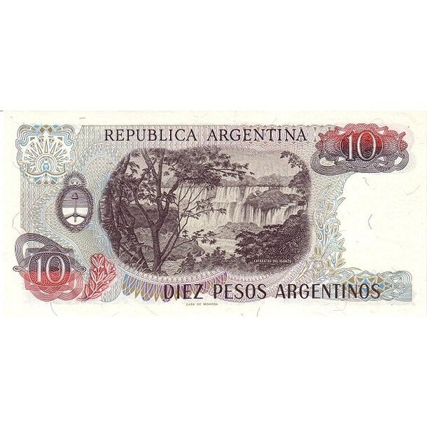 10 pesos 1983 argentína - Bankovka Argentína 10 Pesos 1983 - 313-2