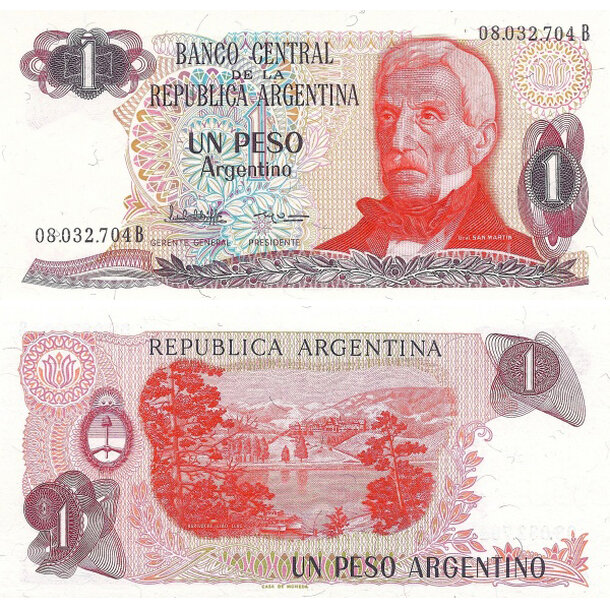 1 peso 1983 argentína - Bankovka Argentína 1 Peso 1983 - 311