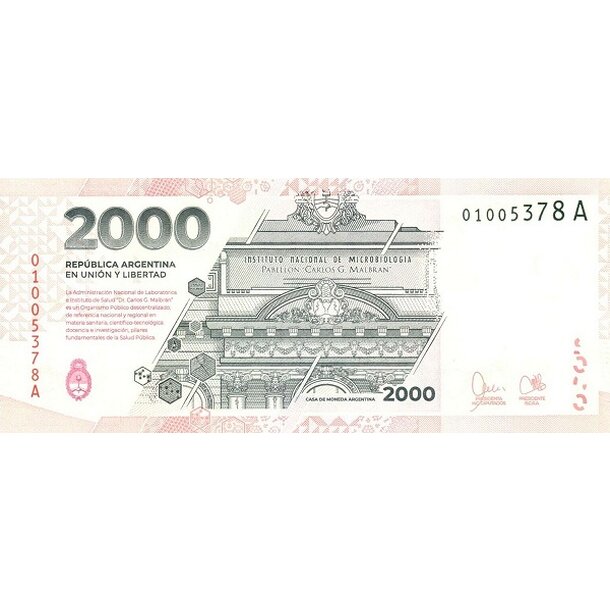 2000 pesos 2023 argentína - Bankovka Argentína 2000 Pesos 2023 - 368-2