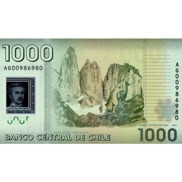 1000 pesos 2020 čile - Bankovka_Cile_1000_Pesos_2020_-_161-2