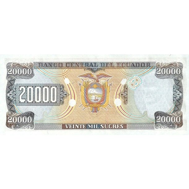20 000 sucres 1999 ekvádor - Bankovka Ekvádor 20 000 Sucres 1999 - 129f-2
