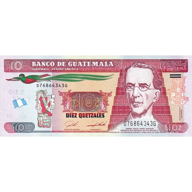 10 quetzales 2022 guatemala - Bankovka Guatemala 10 Quetzales 2022 - 123A-1
