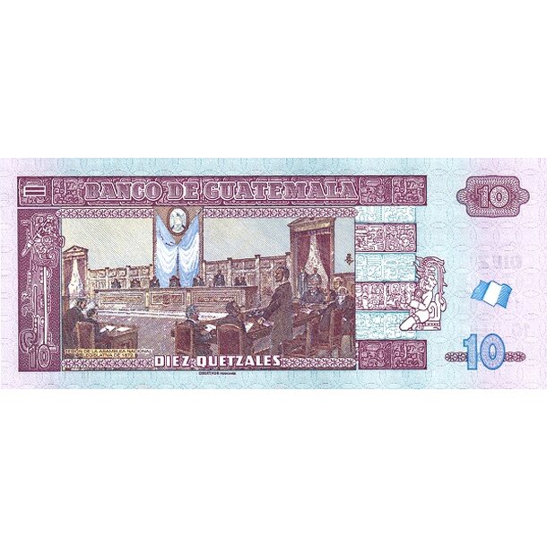 10 quetzales 2022 guatemala - Bankovka Guatemala 10 Quetzales 2022 - 123A-2