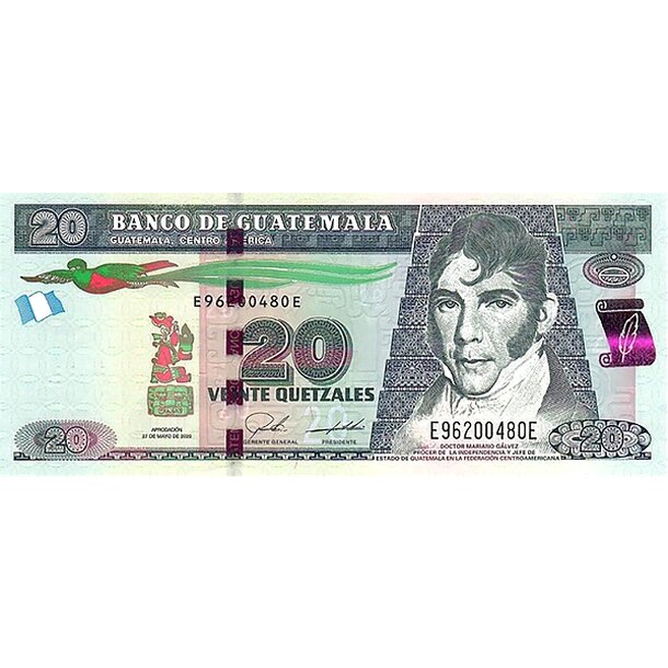 20 quetzales 2023 guatemala - Bankovka Guatemala 20 Quetzales 2023 - 124-1