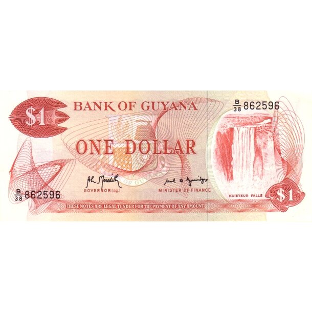1 dollar 1992 guyana - Bankovka Guyana 1 Dollar 1992 - 21g-1