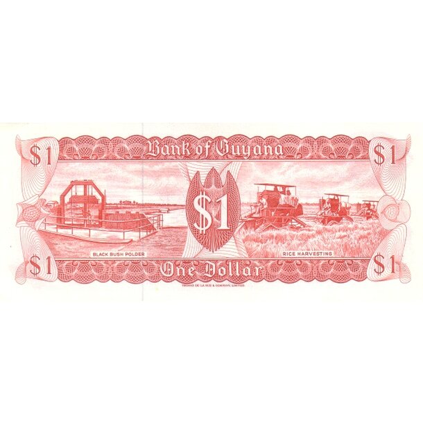 1 dollar 1992 guyana - Bankovka Guyana 1 Dollar 1992 - 21g-2