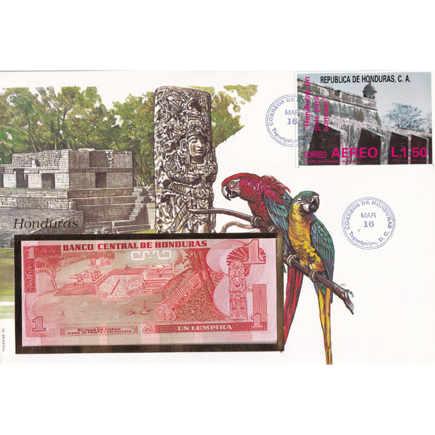 Banknote obálka honduras 1989 - Banknote obálka Honduras 1989-1