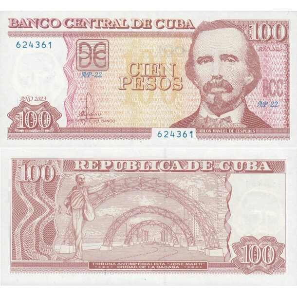100 pesos 2023 kuba - Bankovka Kuba 100 Pesos 2023 - 129