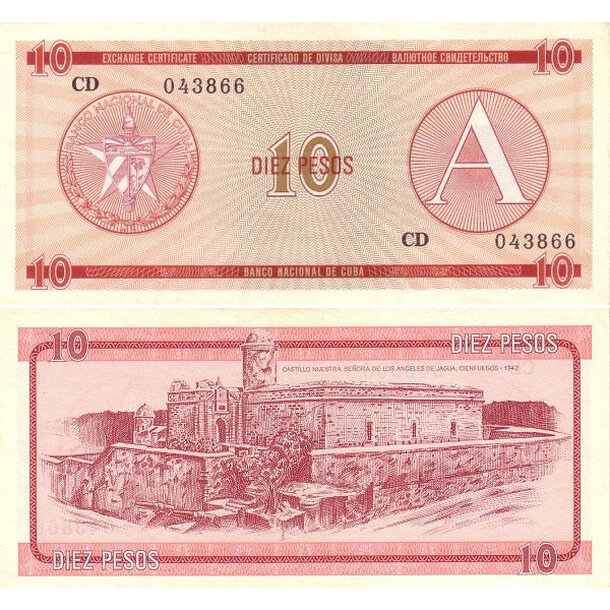 10 pesos 1985 kuba - Bankovka Kuba 10 Pesos 1985 - FX4