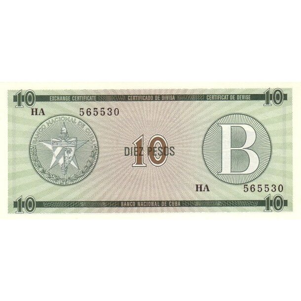 10 pesos 1985 kuba - Bankovka Kuba 10 Pesos 1985 - FX8-1