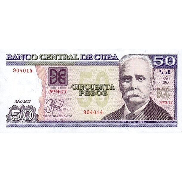50 pesos 2025 kuba - Bankovka Kuba 50 Pesos 2025 - 123-1