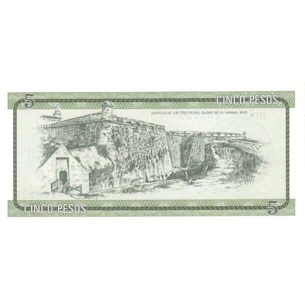 5 pesos 1985 kuba - Bankovka Kuba 5 Pesos 1985 - FX7-2