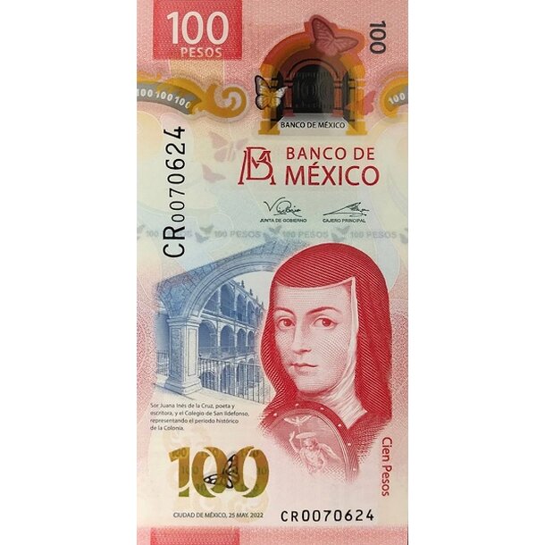 100 pesos 2022 mexiko - Bankovka Mexico 100 Pesos 2022 - 134-1