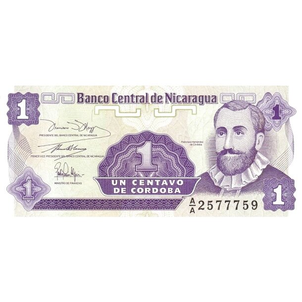 1 centavo 1991 nikaragua - Bankovka Nikaragua 1 Centavo 1991 - 167-1