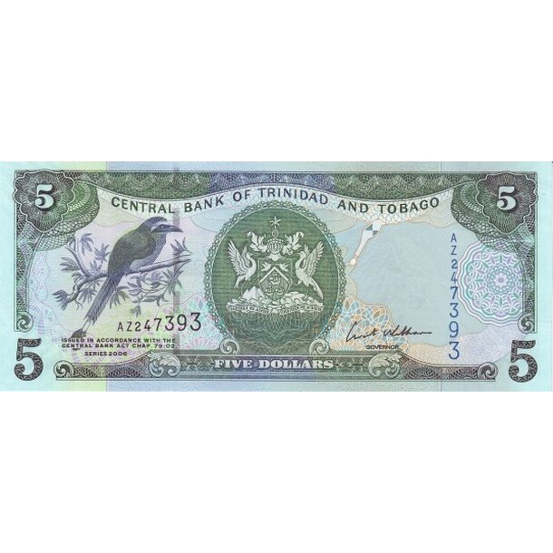 5 dollars 2006 trinidad a tobago - Bankovka Trinidad a Tobago 5 Dollars 2006 - 47a-1