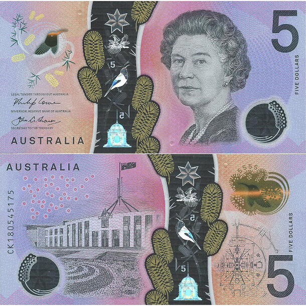 5 dollars 2018 austrália - Bankovka Austrália 5 Dollars 2018 - 62b polymér