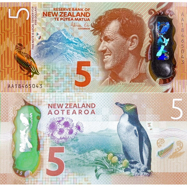 5 dollars 2015 nový zéland - Bankovka Nový Zéland 5 Dollars 2015 - 191