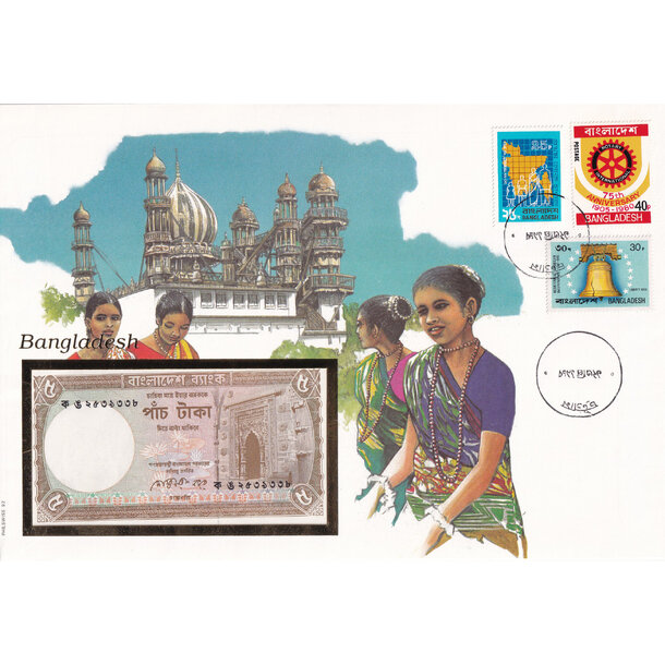 Banknote obálka bangladéš 1979 - Banknote obálka Bangladéš 1991-1