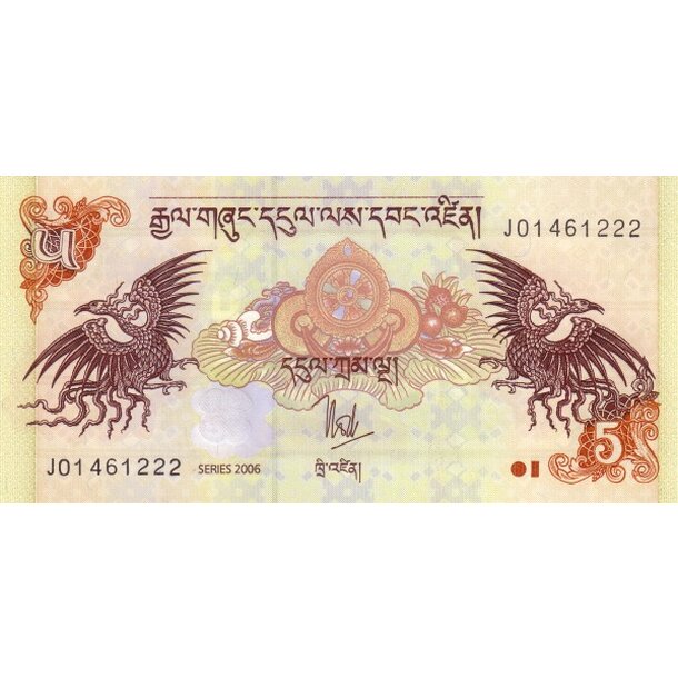 5 ngultrum 2006 bhután - Bankovka Bhután 5 Ngultrum 2006 - 28a-1