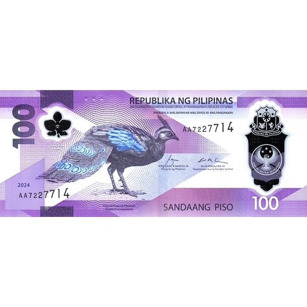 100 piso 2024 filipíny - Bankovka Filipíny 100 Piso 2024 - 238 polymér-1