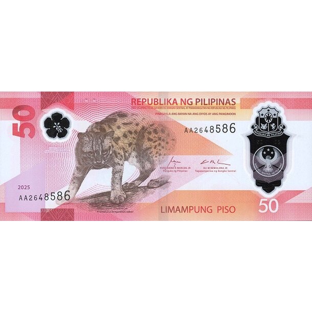 50 piso 2025 filipíny - Bankovka Filipíny 50 Piso 2025 - 237 polymér-1