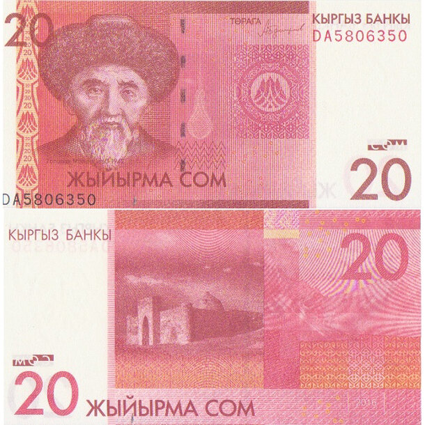 20 som 2016 kirgizsko - Bankovka Kirgizsko 20 Som 2016 - 24