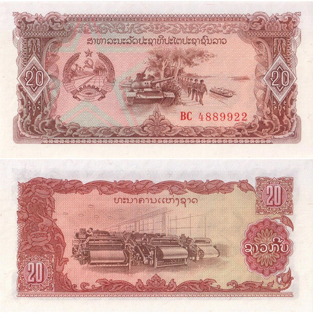 20 kip 1979 laos - Bankovka Laos 20 Kip 1979 - 28