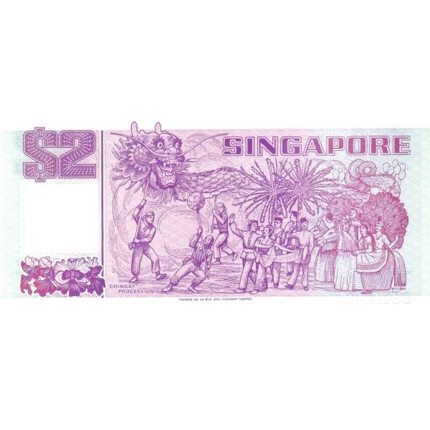 2 dollars 1992 singapur - Bankovka Singapur 2 Dollars 1992 - 28-2