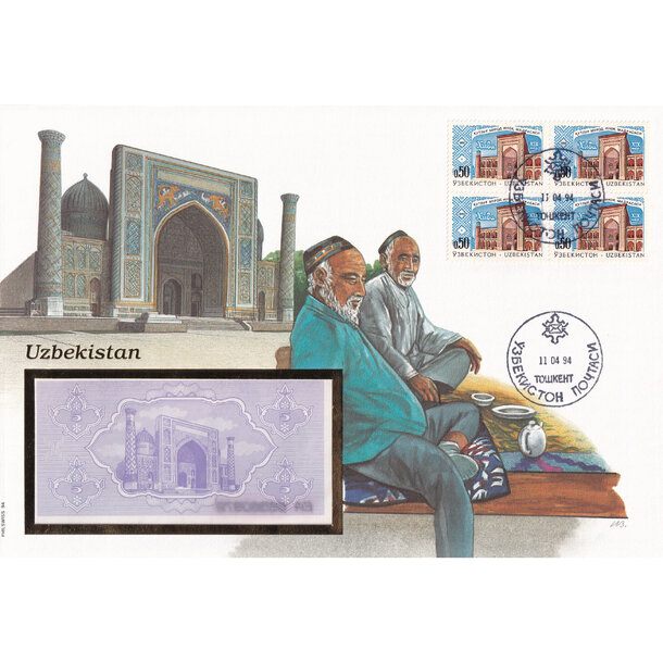 Banknote obálka uzbekistan 1992 - Banknote obálka Uzbekistan 1992-1