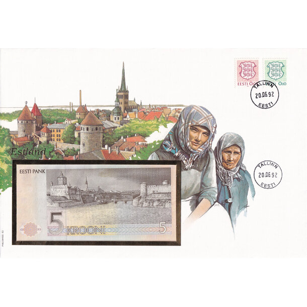 Banknote obálka estónsko 1991 - Banknote obálka Estónsko 1991-1