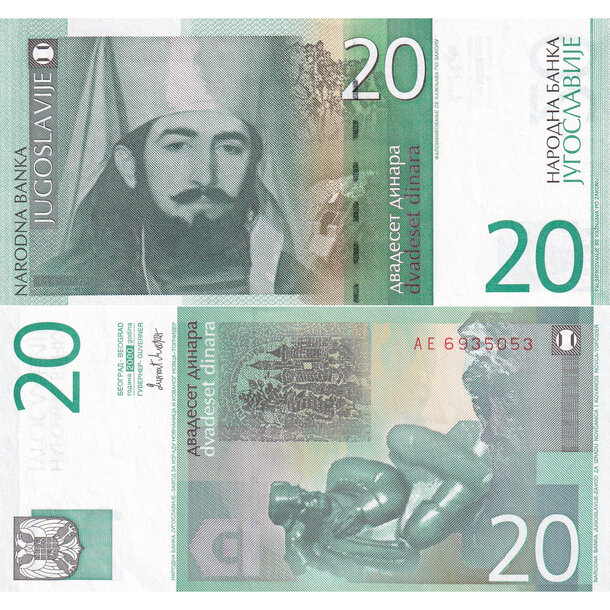 20 dinara 2000 juhoslávia - 20 Dinara 2000 - 154a