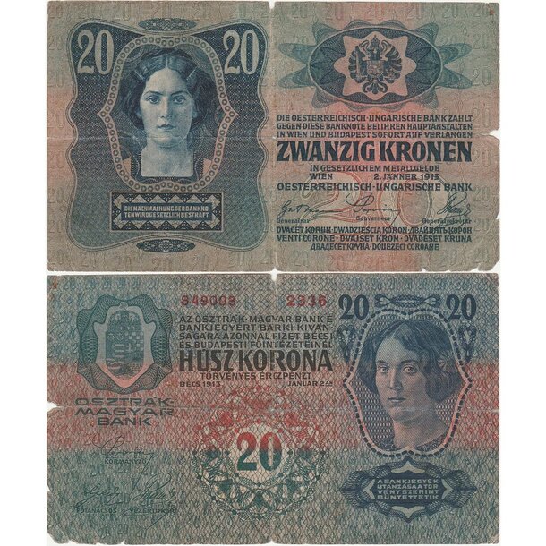 20 koruna 1913 rakúsko-uhorsko - 20-k-1913-I-vyd-2-1